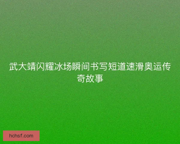 武大靖闪耀冰场瞬间书写短道速滑奥运传奇故事